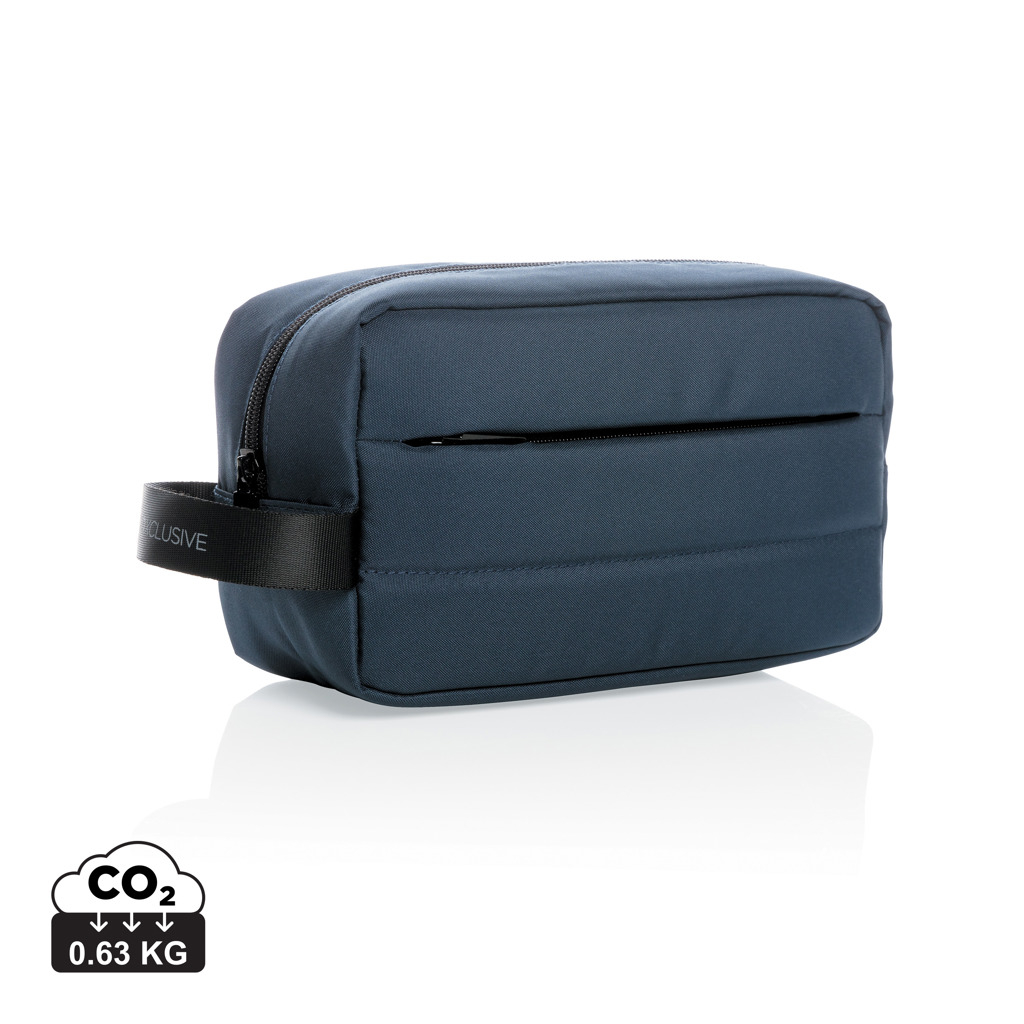 Trousse de toilette publicitaire en rPET Bleu marine